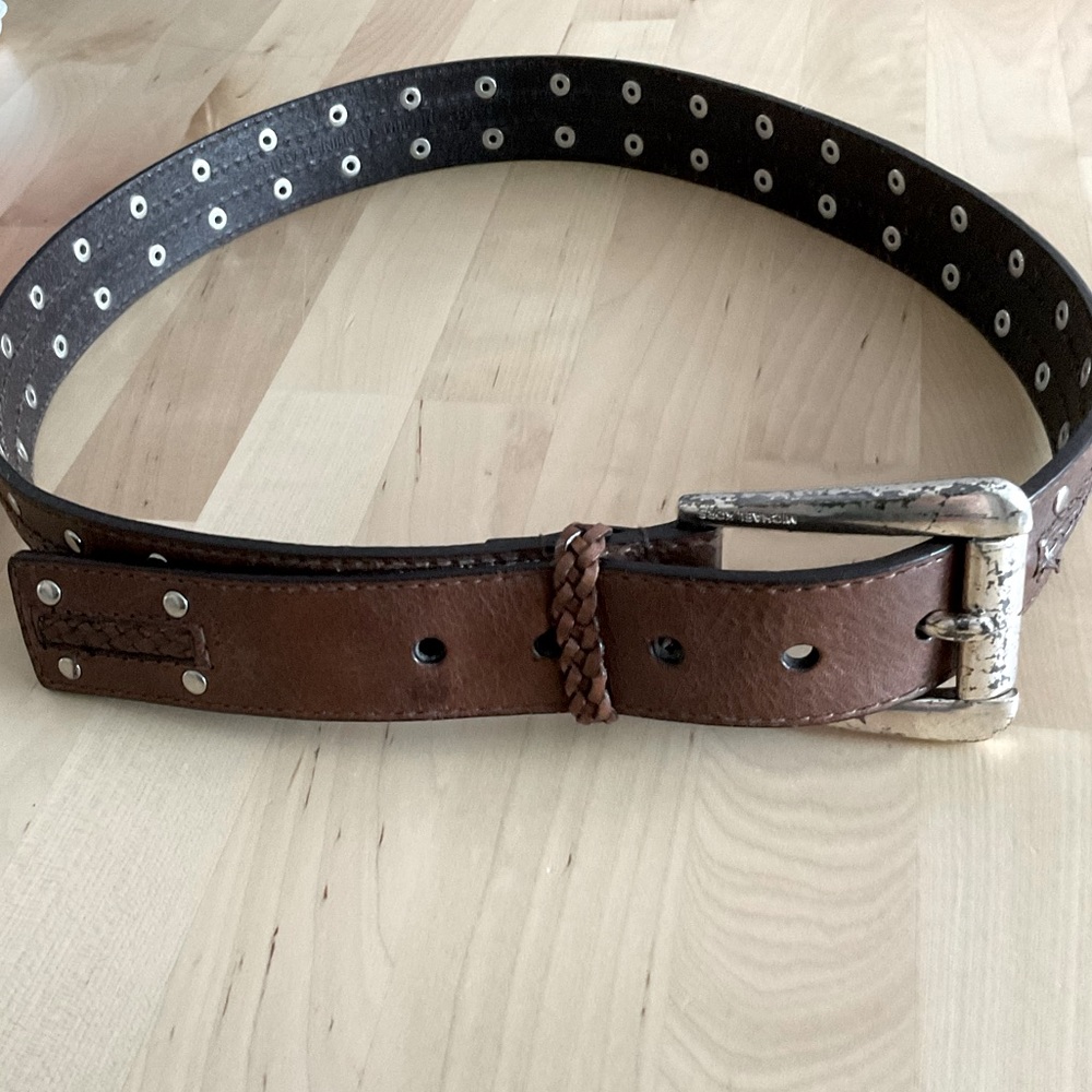 Michael Kors Belt, brown leather belt, one size, GUC